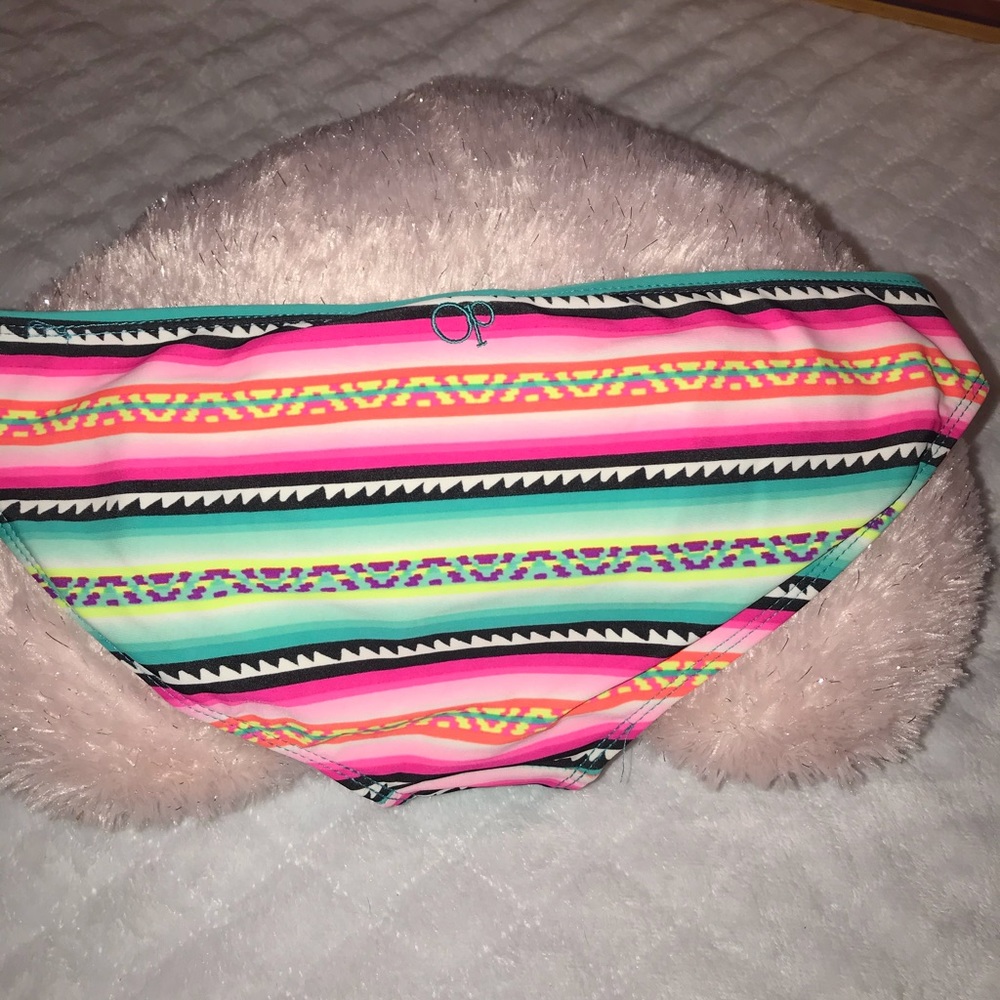OP Bikini Bottoms Size M (7-9) Neon‎ Pink / Teal